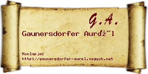 Gaunersdorfer Aurél névjegykártya